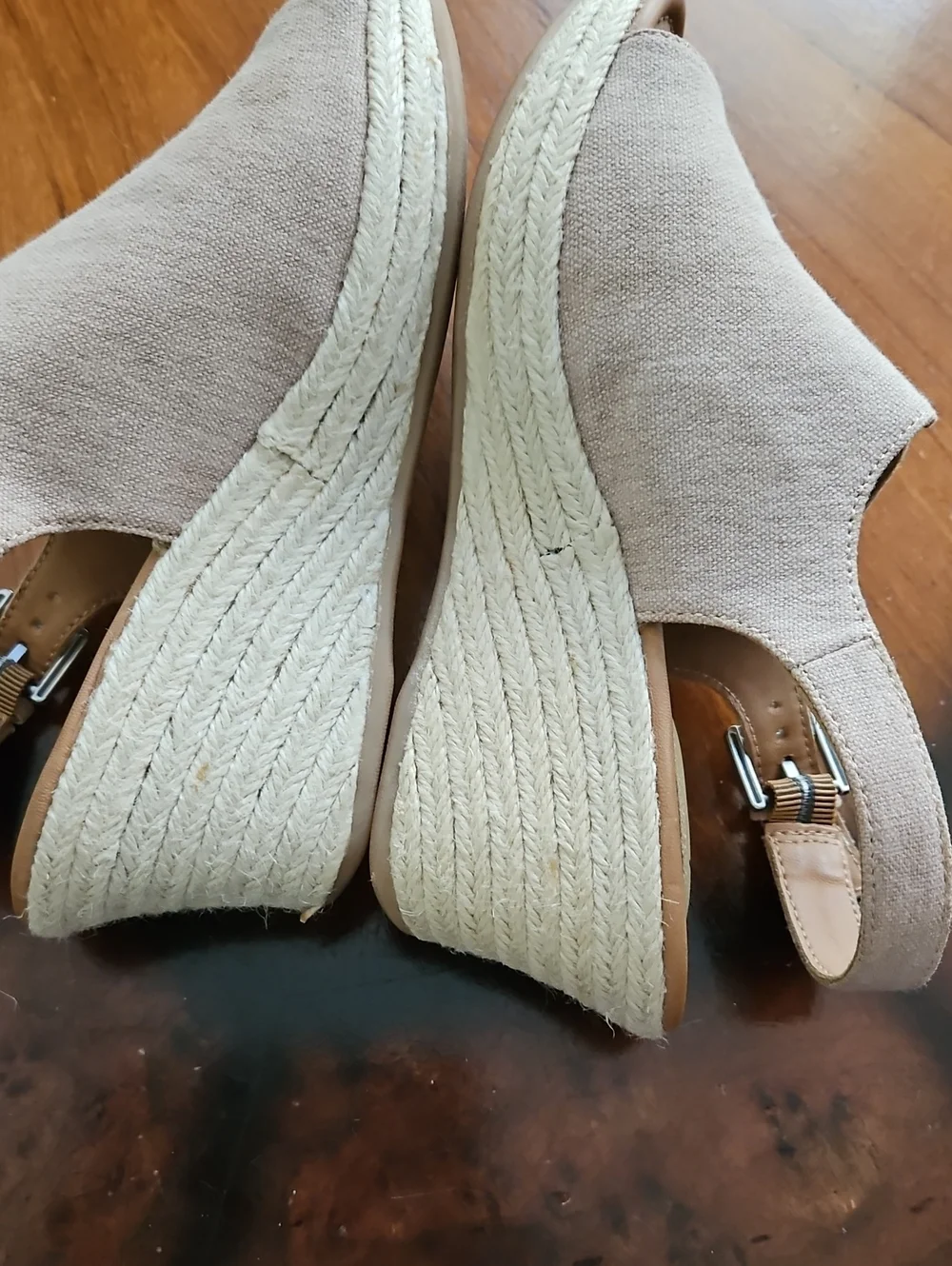 b.o.c. Women's Tan Open-Toe Slingback Wedge Sandals